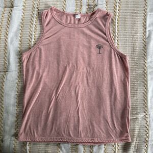 Shein Boy’s Light Red Summer Palm Tree Graphic Tank Top Size 13-14 Year